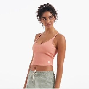 Vuori Tank Ribbed Built in Bra Top Salmon Pink Size XS